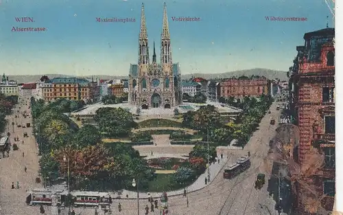Wien, Votivkirche am Maximiliansplatz feldpgl1916 E7780