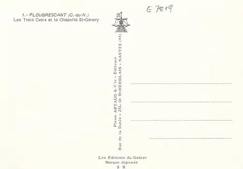 Plougrescant (C.-du-N.)Les Trois Croix et la Chapelle St-Gonery ngl E7819