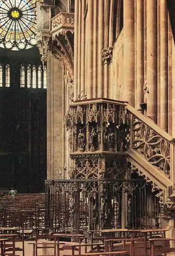 Strasbourg (Bas-Rhin), Le Cathédrale, La chaire en Pierre de 1485 ngl E6502