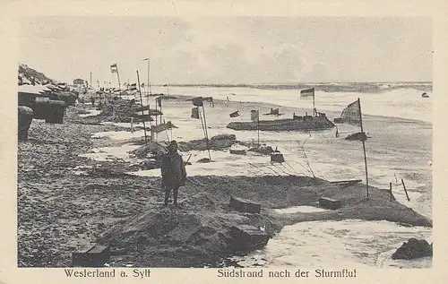 Westerland/Sylt Südstrand nach der Sturmflut ngl E4130