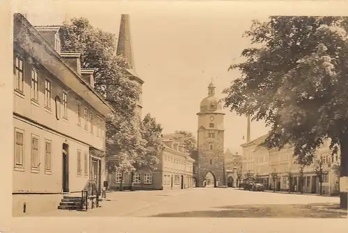 Arnstadt in Thüringen, Blick zum Riedtor gl1955 E4219