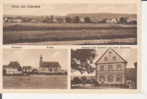 Unterhaid - Pfarrhaus + Kirche, Brauerei + Gasthaus Klarmann, Totale ngl 228.446