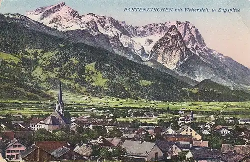 Partenkirchen, mit Wewtterstein und Zugspitze gl1928 E5025