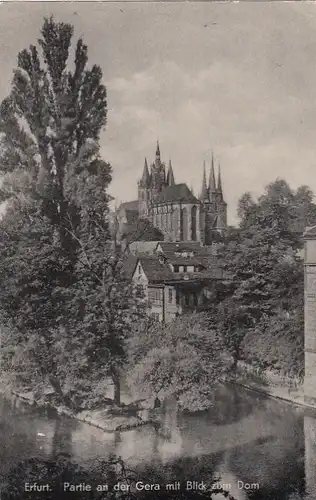 Erfurt, Partie an der Gera mit Blick zum Dom gl1956 E8024