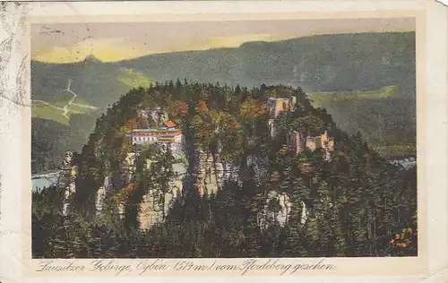 Oybin, LausitzerGebirge, vom Pferdeberg gesehen gl1924 E8047