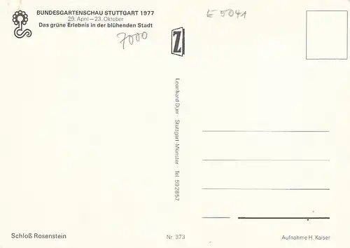 Stuttgart, Buga 1977, Schloß Rosenstein ngl E5041