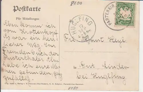 Partenkirchen - Conditorei, Café, Weinstube von W. Tümmel gl1907 227.895