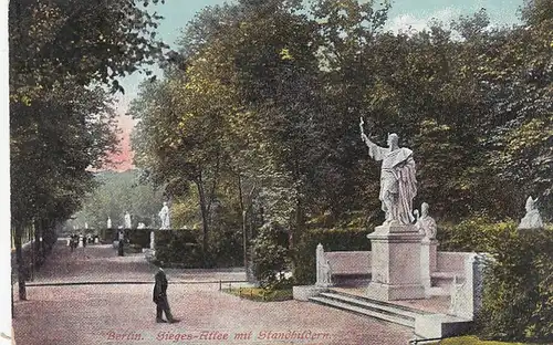 Berlin, Siegesallee mit Standbildern gl1912 E8131