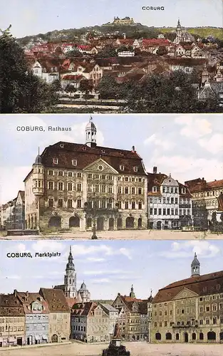 Coburg - Panorama mit Veste, Rathaus, Marktplatz ngl 166.827