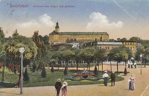 Rudolstadt, Schloß vom Anger aus gesehen glum 1910? E6949