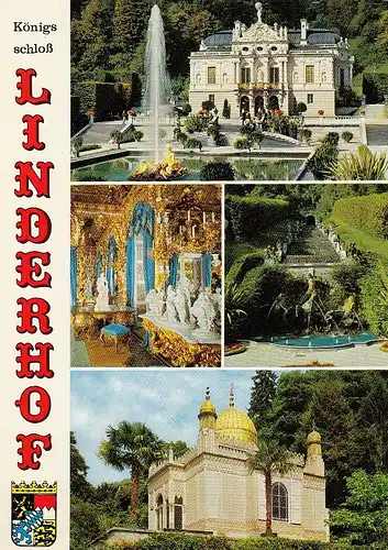 Ettal, Schloss Linderhof, Mehrbildkarte ngl E5115