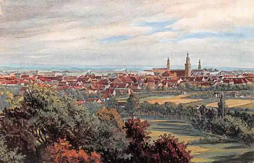 Erlangen - Panorama, Künstlerkarte ngl 166.408