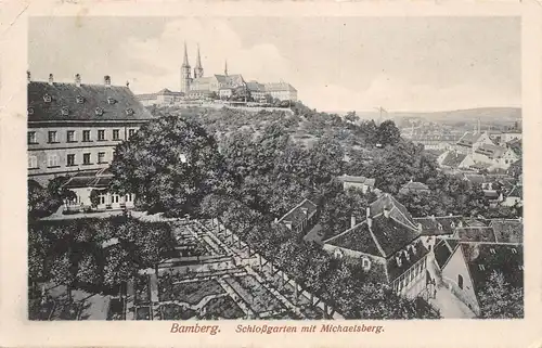 Bamberg - Schlossgarten mit Michaelsberg feldpgl1915 167.734