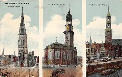 Hamburg Nicolaikirche Michaelis-Kirche St. Katharinen-Kirche gl1923 165.703