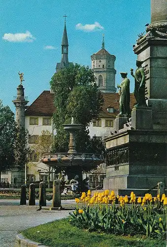 Stuttgart, Schloßplatz mit Stiftskirche ngl E5135