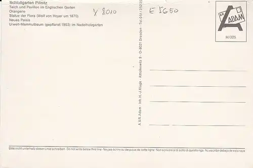 Schloßpark Pillnitz bei Dresden, Mehrbildkarte ngl E5650