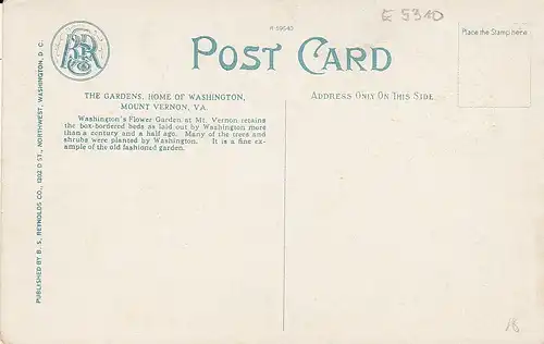 The Gardens, Home of Washington, Mount Vernon, VA. ngl E5310