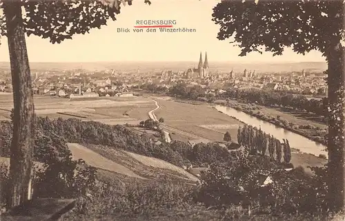 Regensburg - Panoramablick von den Winzerhöhen ngl 166.968