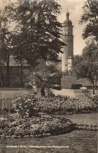 Arnstadt in Thüringen, Schloßgartenmit Neideckturm ngl E4214