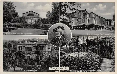 Bayreuth - Villa Wahnfried, Festspielhaus, Grabstätte Wagners gl1941 166.633