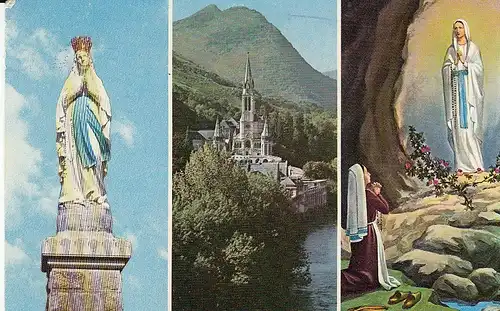 Lourdes (Haut-Pyrenées). Vierge Couronnée, Basilique, L'Apparition gl1977 E5787