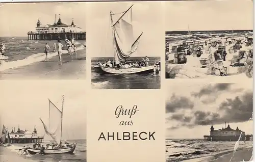 Ostsseebad Ahlbeck (Usedom), Mehrbilckarte glum 1960? E7339