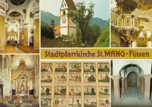 Füssen im Allgäu, Stadtpfarrkirche St.Mang, Mehrbildkarte ngl E5297