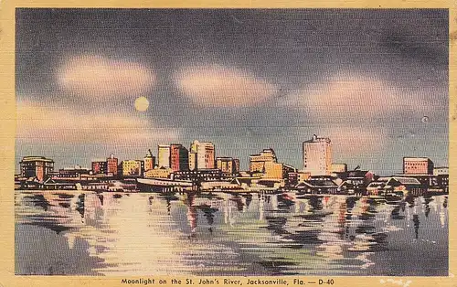 Jacksonville, Fla., Moonlight on the St.John's river ngl E5317