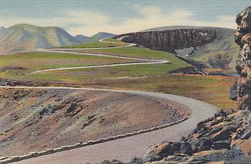 Rocky Mountain Nat.Park, CO., Tundra Curves near the Top of TRail Ridge ngl E8743