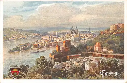 Passau - Zusammenfluss von Inn, Ilz und Donau ngl 167.045