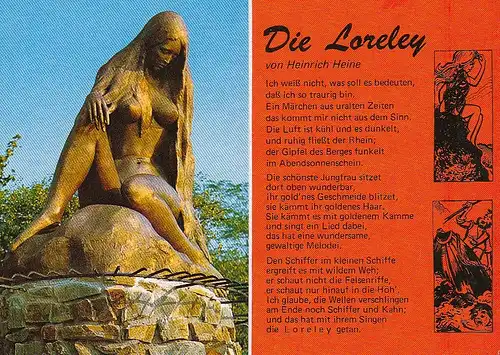 Loreley bei St.Goarshausen mit H.Heine-Lied ngl E4351