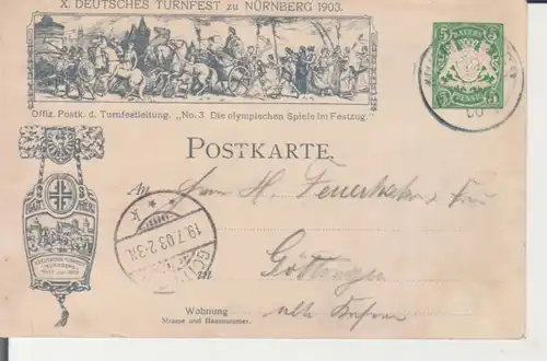 Nürnberg - X. Deutsches Turnfest 1903 Ganzsache gl1903 228.368