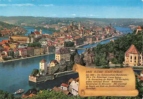 Passau - Zusammenfluss von Inn, Ilz und Donau gl1985 167.034