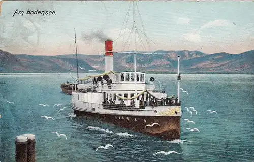 Dampfer im Bodensee gl1907 E8929