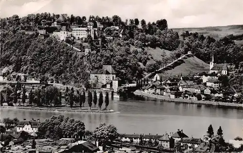 Passau - Dreiflußeck mit Ober- und Niederhaus gl1955 167.074