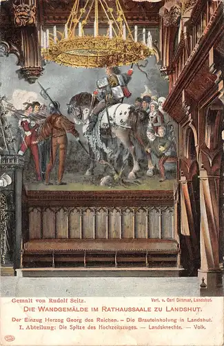 Landshut - Wandgemälde im Rathaussaal gl1905 167.181