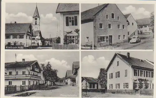 Rimbach - Partie mit Kirche, Warenhandlung, Hauptstraße, Schulhaus ngl 228.097