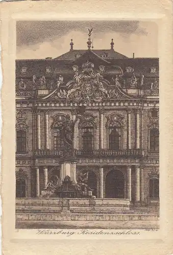 Würzburg, Residenzschloss - Büttenkarton ngl E7837