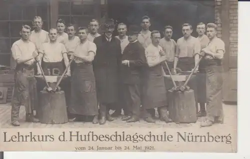 Nürnberg - Lehrkurs der Hufbeschlagschule 1921 ngl 228.379