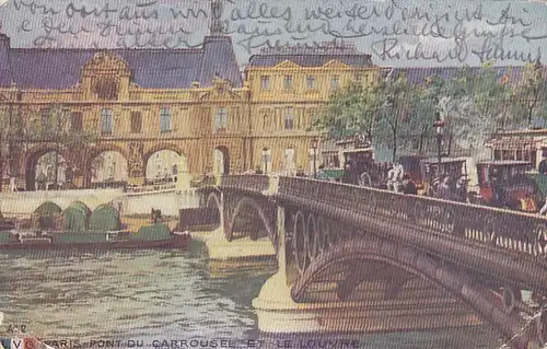 Paris, Pont du Carousel et le Louvre gl1921 E9201