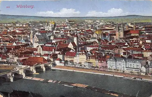 Würzburg - Panoramablick feldpgl1917 167.394