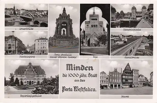 Minden i. W., Mehrbildkarte gl1932? E5394