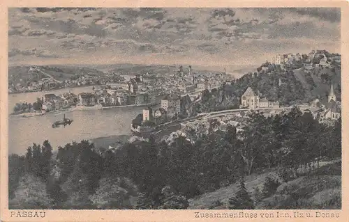 Passau - Zusammenfluss von Inn, Ilz und Donau ngl 167.010