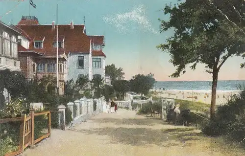 Ostseebad Scharbeutz, Promenaden-Partie glum 1910? E7960
