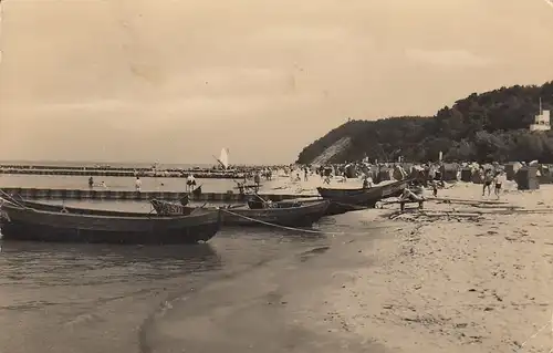Ostseebad Koserow, Strandpartie mit Booten gl1960 E4810