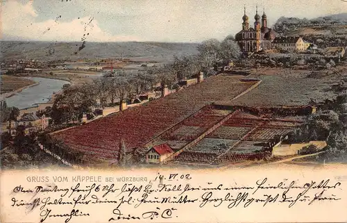 Würzburg - Gruß vom Käppele, Panoramablick gl1902 167.477