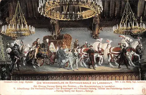 Landshut - Wandgemälde im Rathaussaal gl1905 167.176