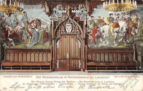 Landshut - Wandgemälde im Rathaussaal gl1905 167.185