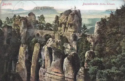 Sächsische Schweiz, Basteibrücke gl1910 E8033