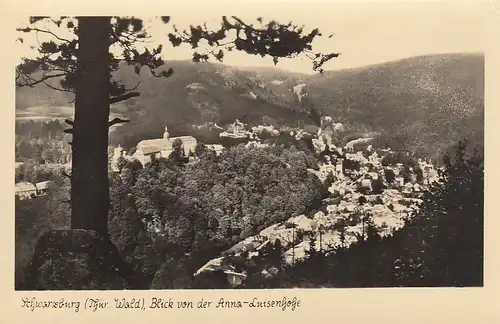 Schwarzburg in Thüringen, Blick von der Anna-Luisenhöhe ngl E4702